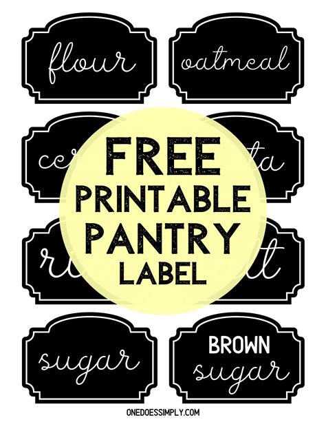 Blank Free Printable Kitchen Pantry Labels